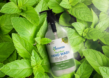 Environ Breezy Basil Hand Wash – A plant-based, antibacterial formula that cleanses gently while keeping your hands fresh and germ-free.