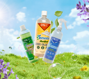 Environ Plant-Based Cleaners – Safe, toxin-free solutions for a cleaner home. Dish, floor & multipurpose care in one eco-friendly range!