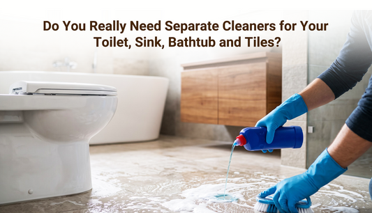 Toilet and sink cleaner for bathroom surfaces, including bathtubs and ceramic tiles
