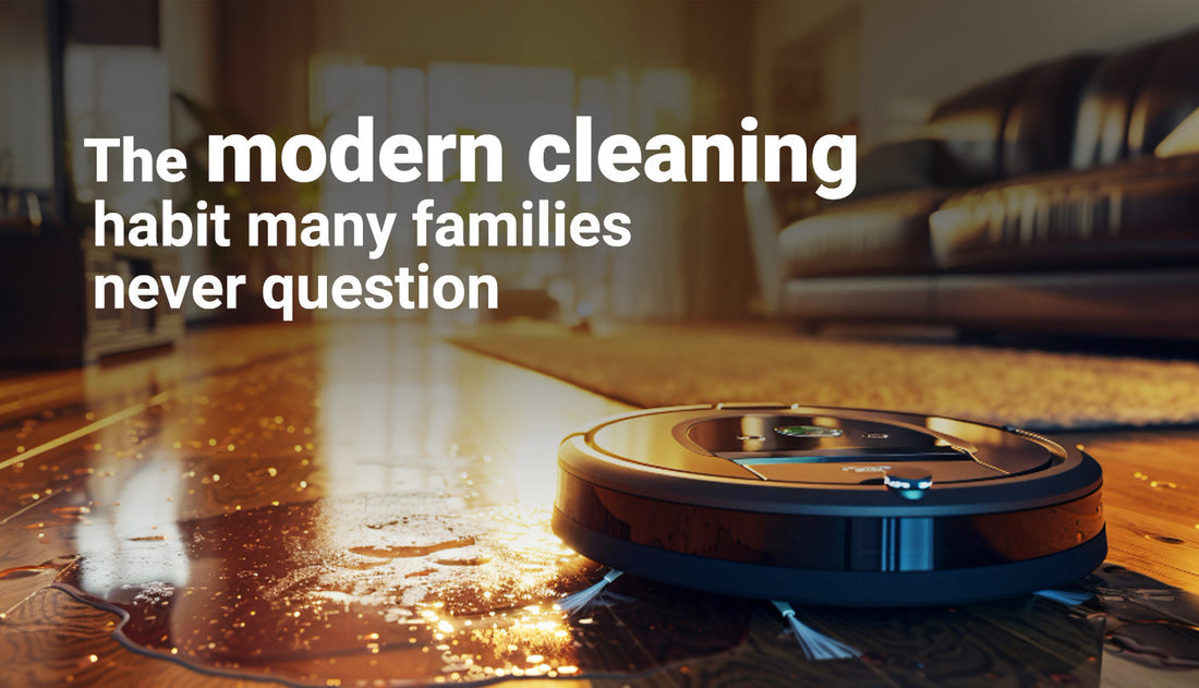 Family-reviewing-household-cleaning-products-and-choosing-plant-based-non-toxic-cleaners-for-a-healthier-home